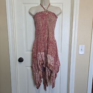 Chic Asymmetrical Halter Dress in Rose